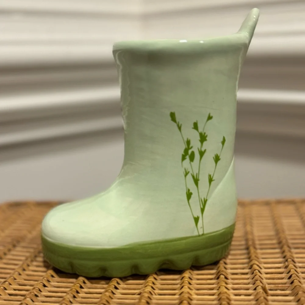 Vintage 5.5 Inch Tall Ceramic Baby Rainboot Planter/ Vase